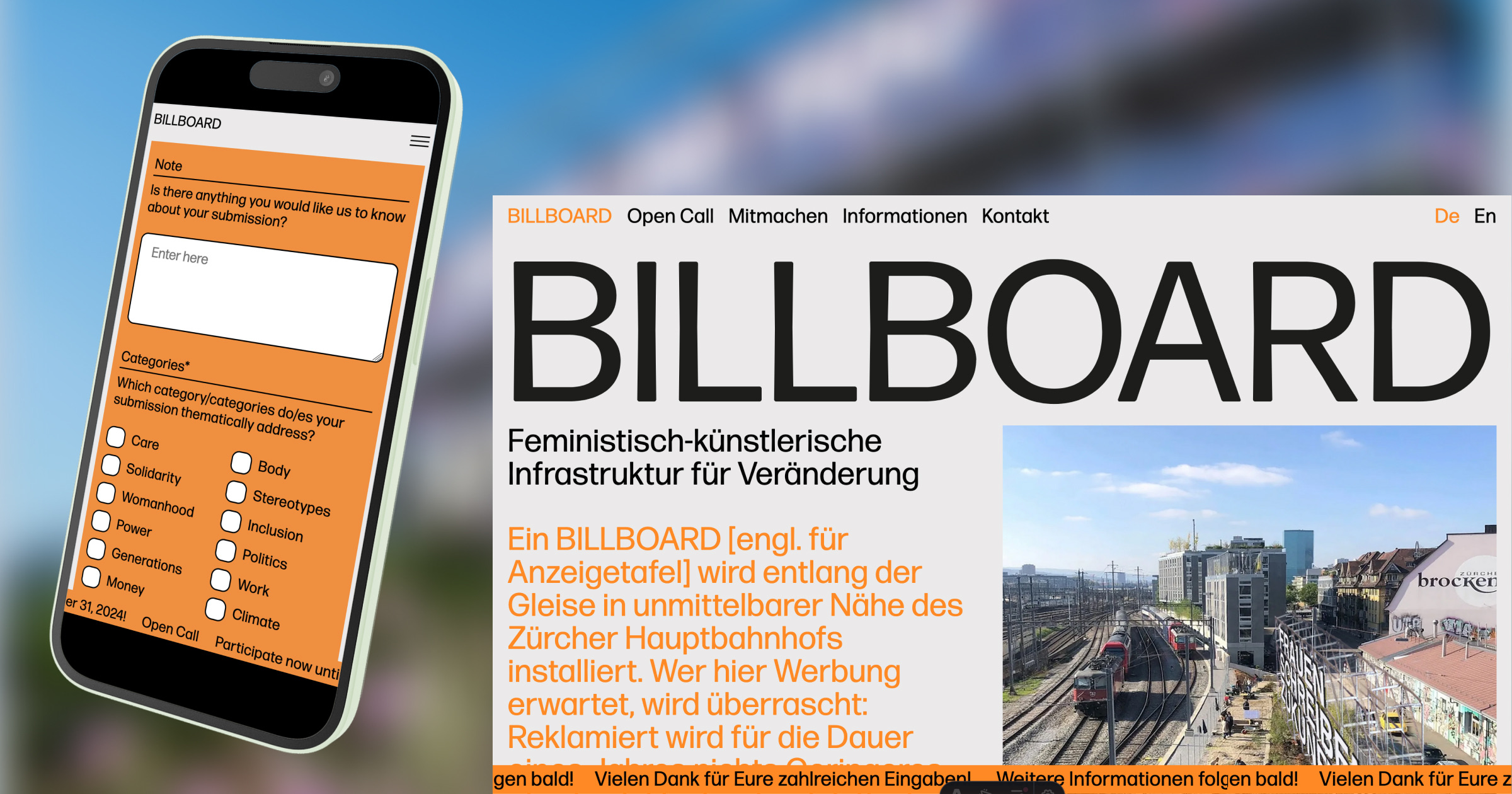 Mobile and Desktop view of the website