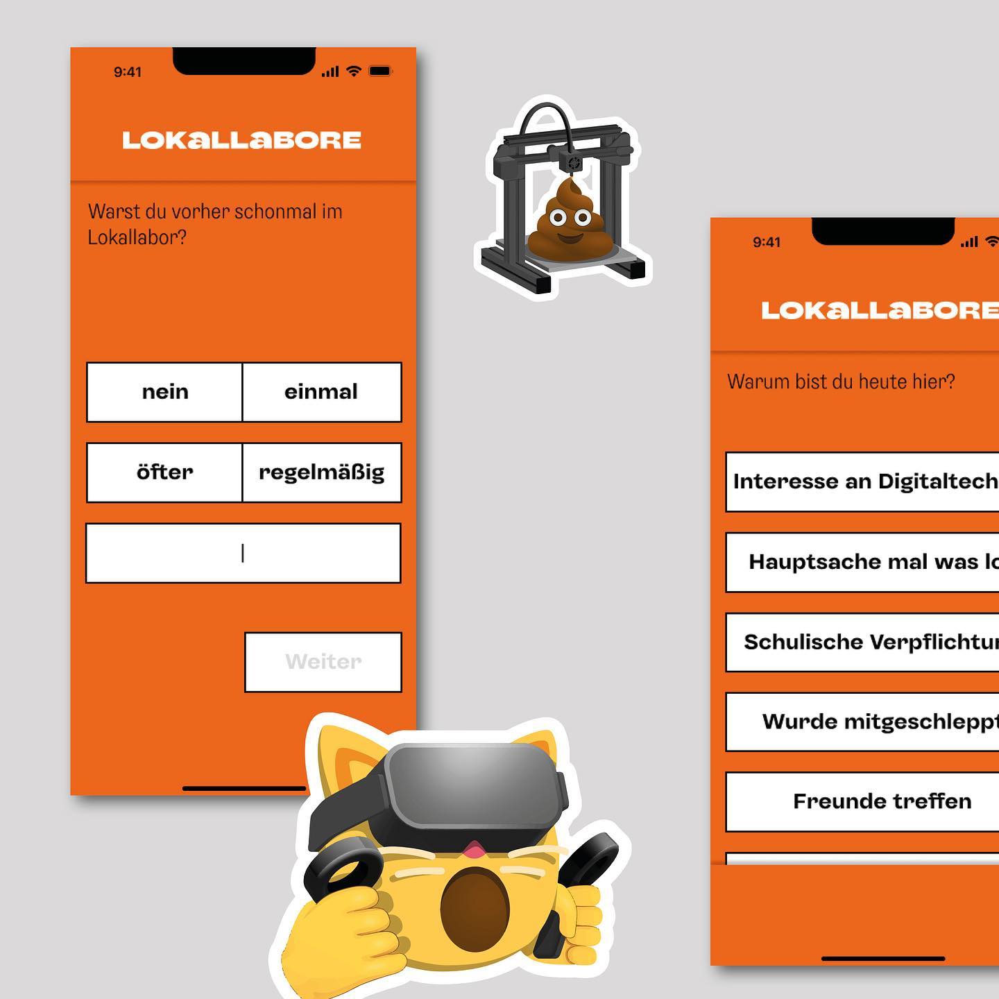 screenshots of the app